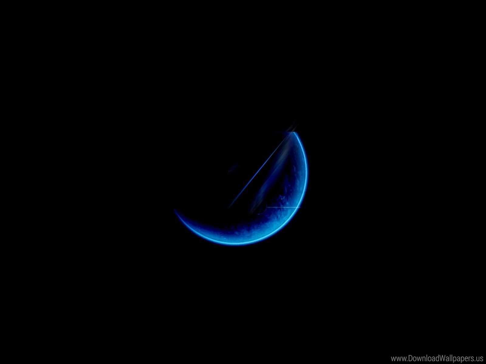 Luna crescente blu su nero, 1600x1200 HD Ready, Desktop