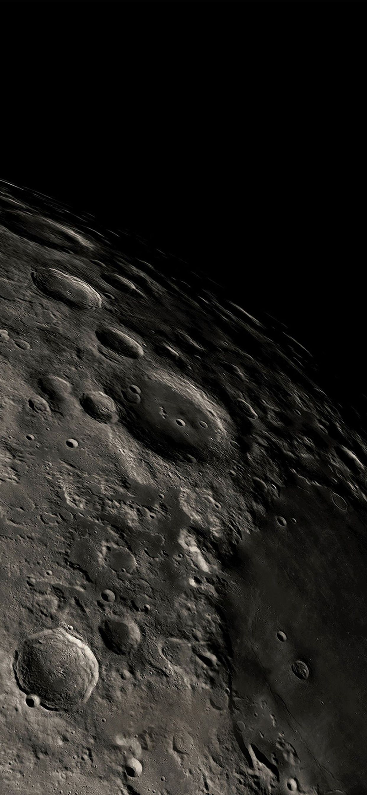 Luna nera con crateri, 1242x2688 Full HD Verticale, Smartphone