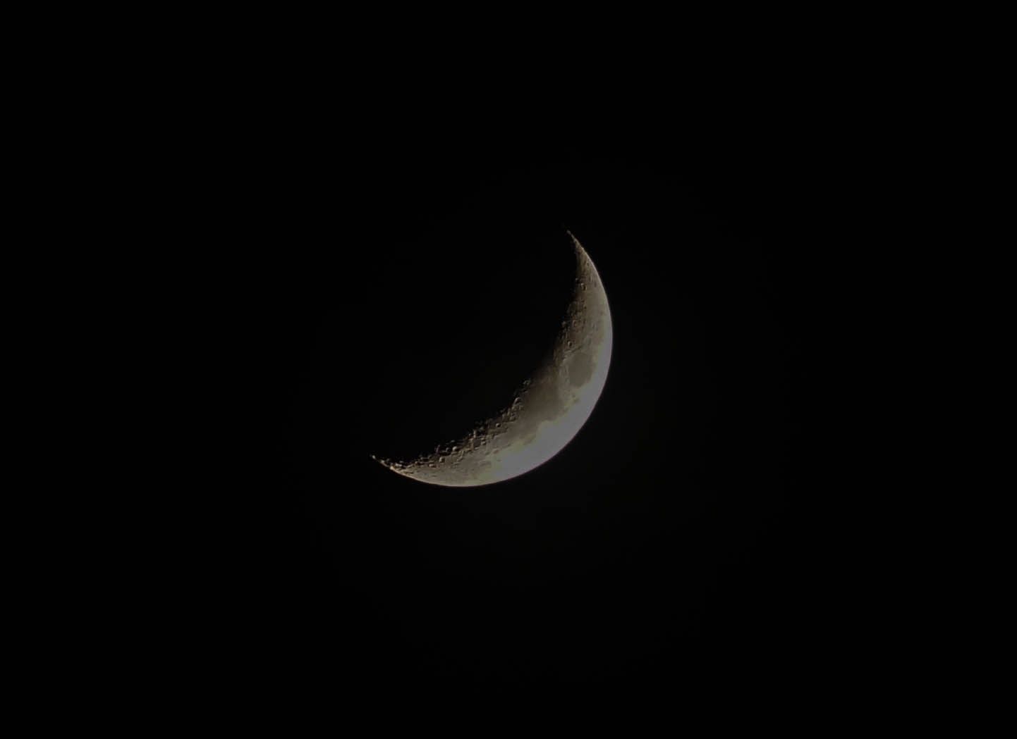 Luna crescente su cielo nero, 1442x1049 HD, Desktop