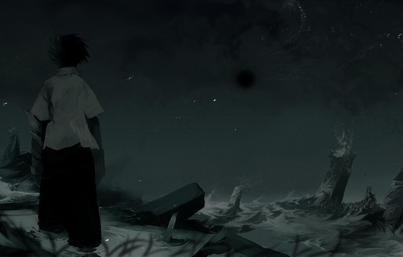 Ragazzo solitario tra rovine notturne, 1332x850 720p, PC