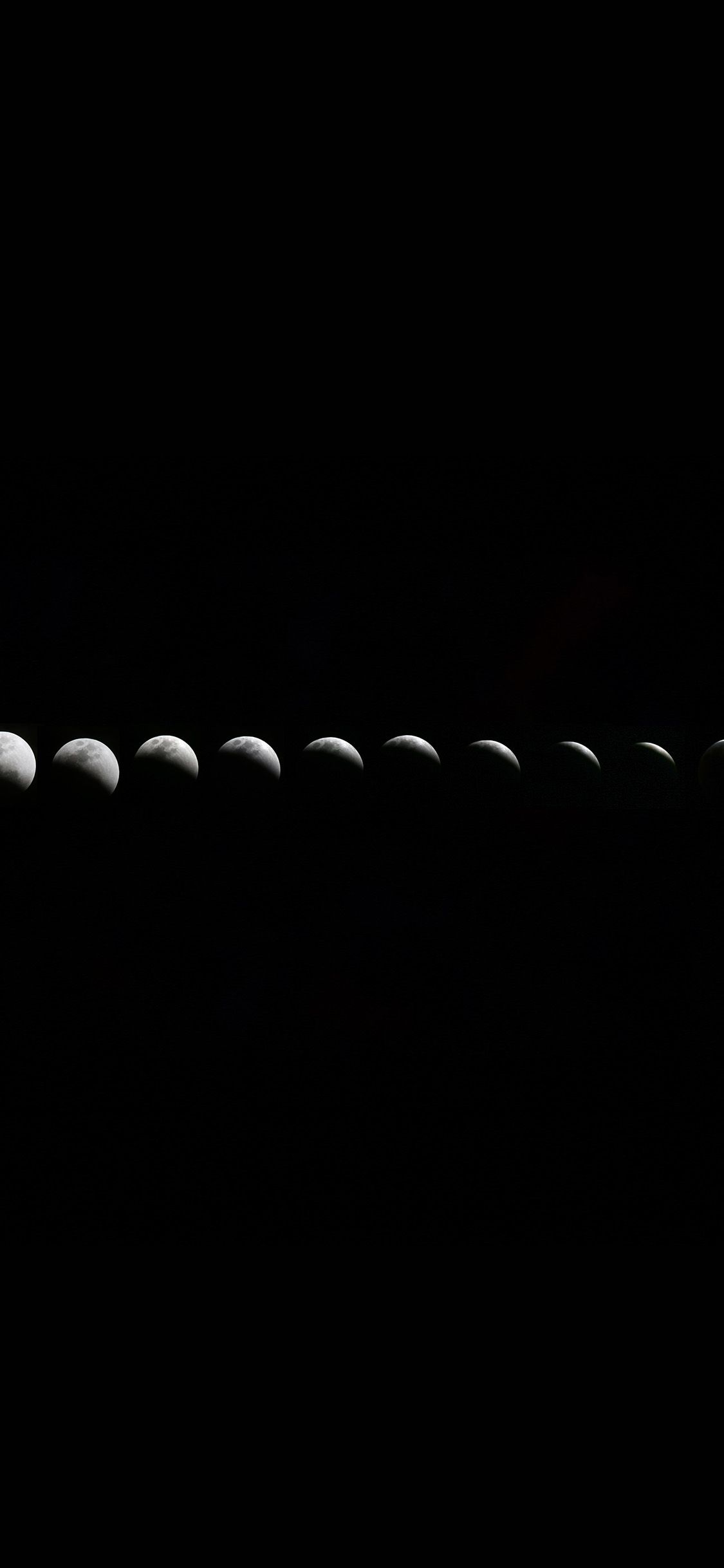 Fasi lunari sfondo nero, 1125x2436 Verticale, iPhone