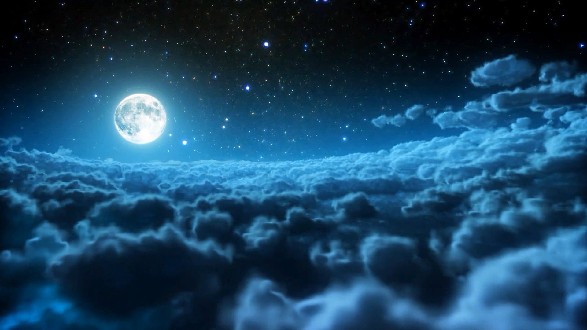 Luna piena sopra le nuvole, 1920x1080 Full HD, Laptop