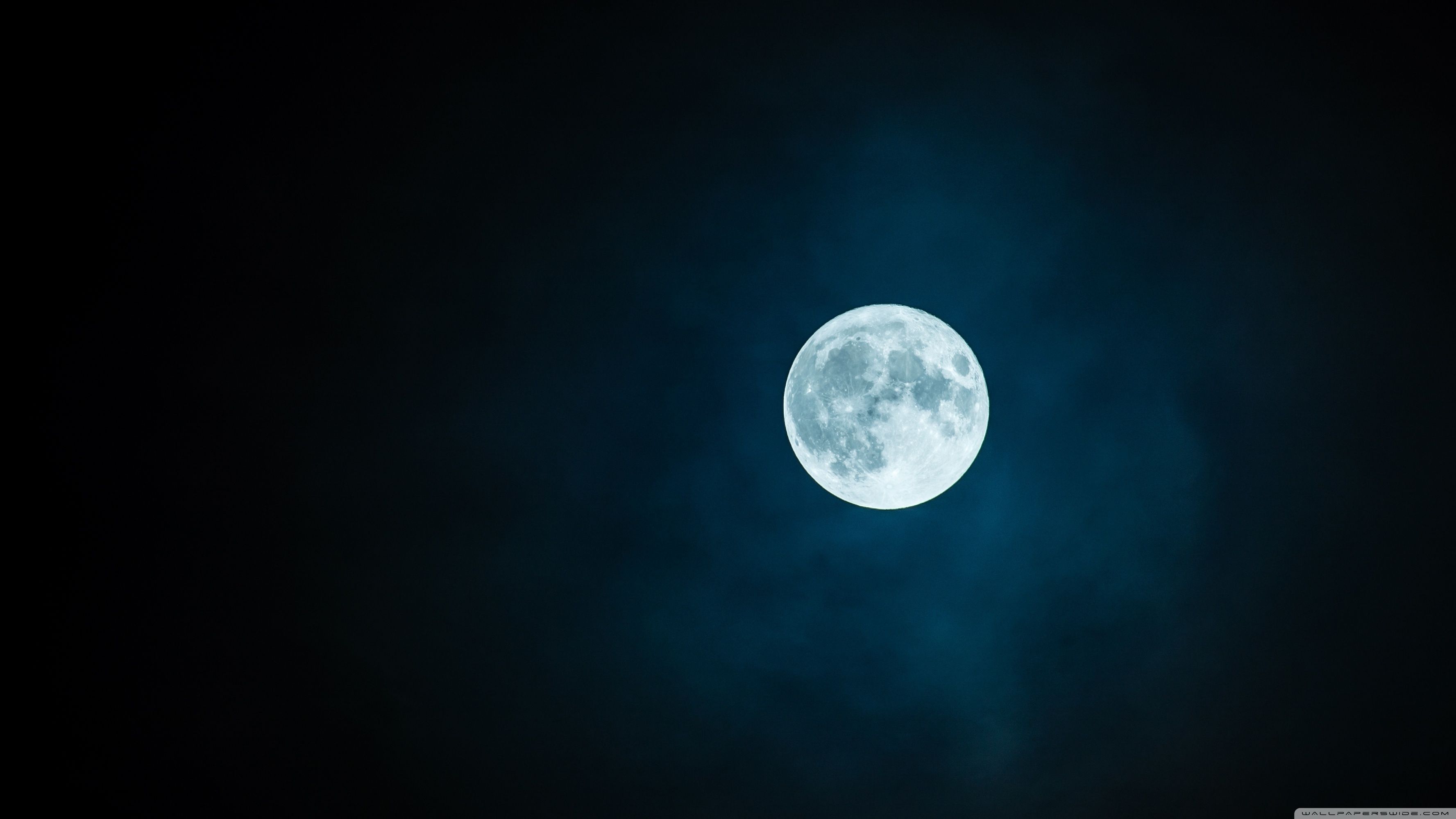 Luna piena cielo notturno blu, 3554x1999 2K+, Monitor Gaming