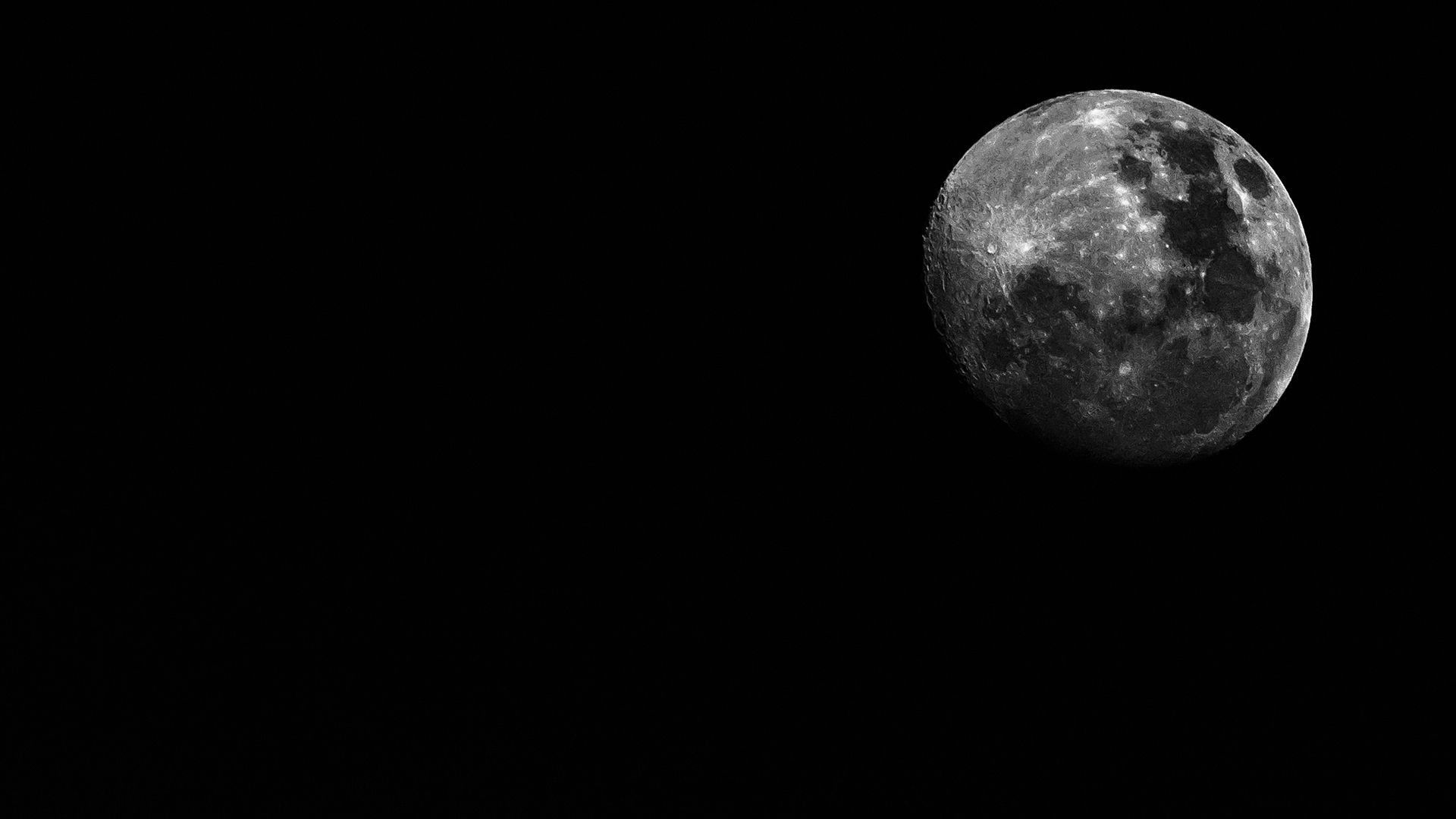 Luna piena su cielo nero, 1920x1080 Full HD 1080p, Desktop