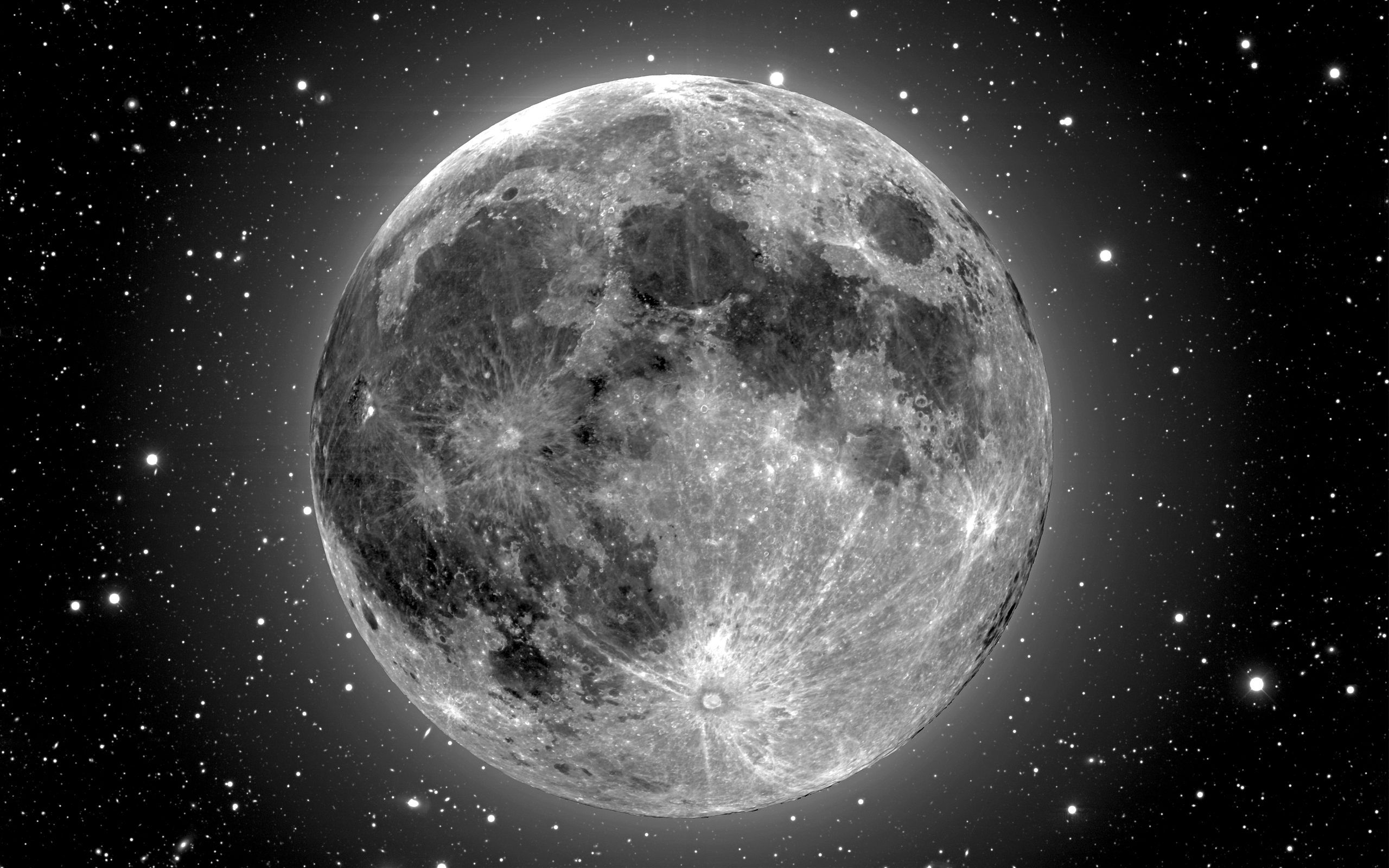 Luna piena con stelle, 2560x1600 WQXGA, MacBook Pro