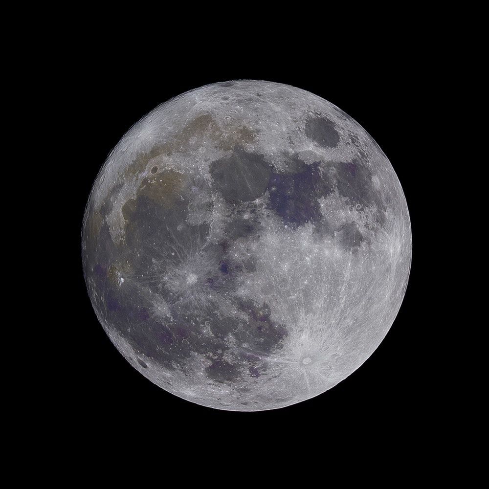 Luna piena su cielo nero, 1000x1000 HD, PC