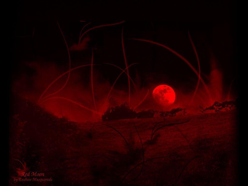 Luna rossa sangue paesaggio, 1024x768 HD, Desktop