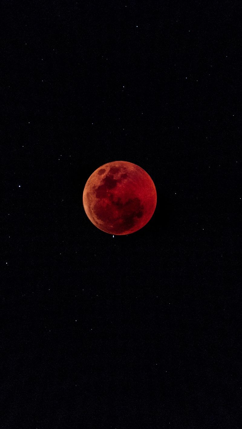 Luna rossa sangue nel cielo, 800x1420 Verticale, Android