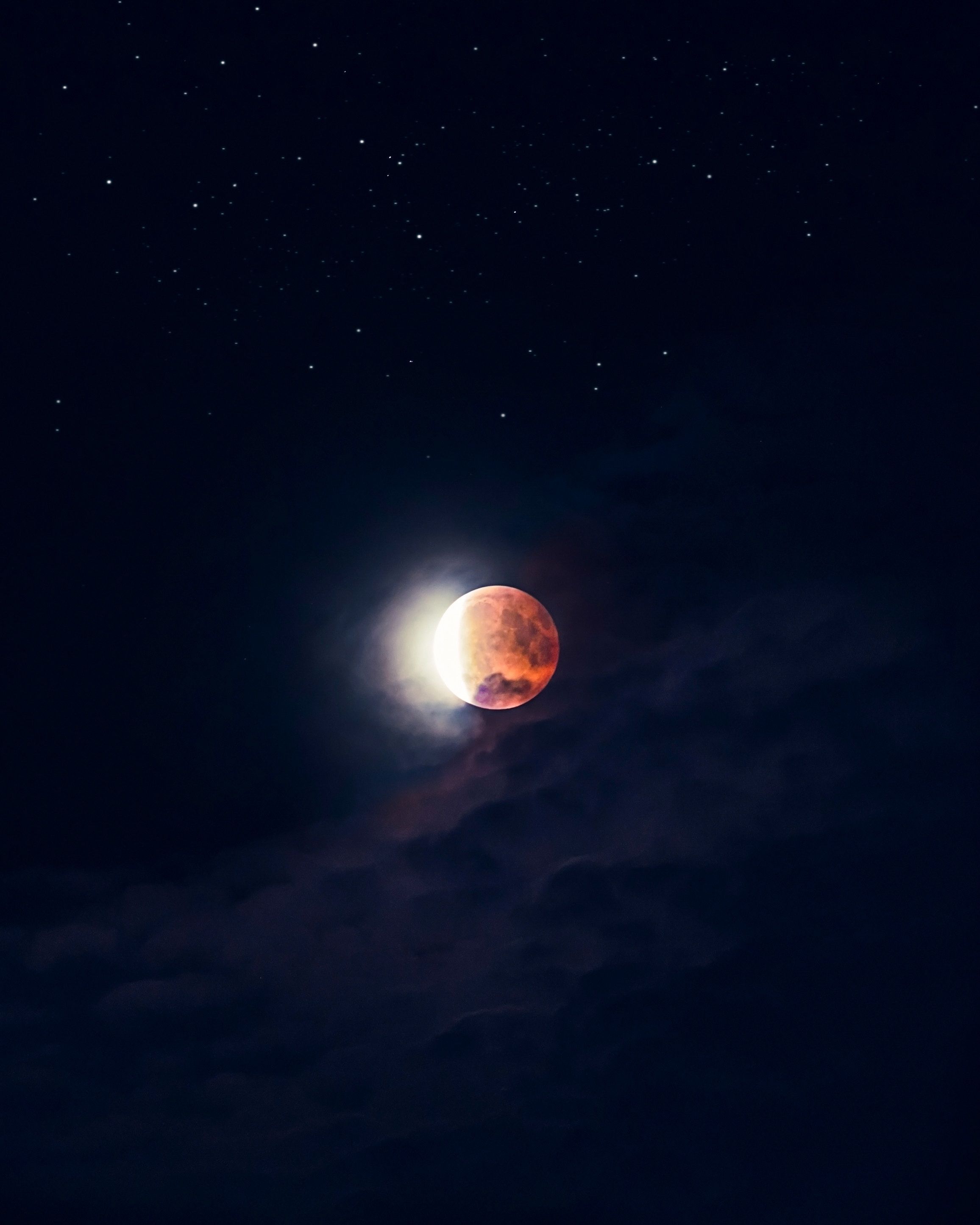 Luna rossa sangue eclissi notte, 2312x2890 Verticale, Mobile