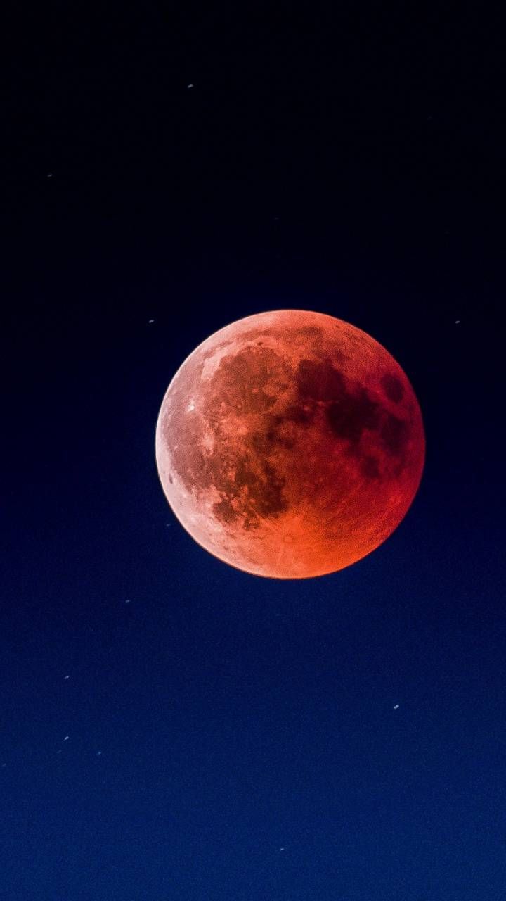 Luna rosso sangue nel cielo, 720x1280 Verticale, Telefono