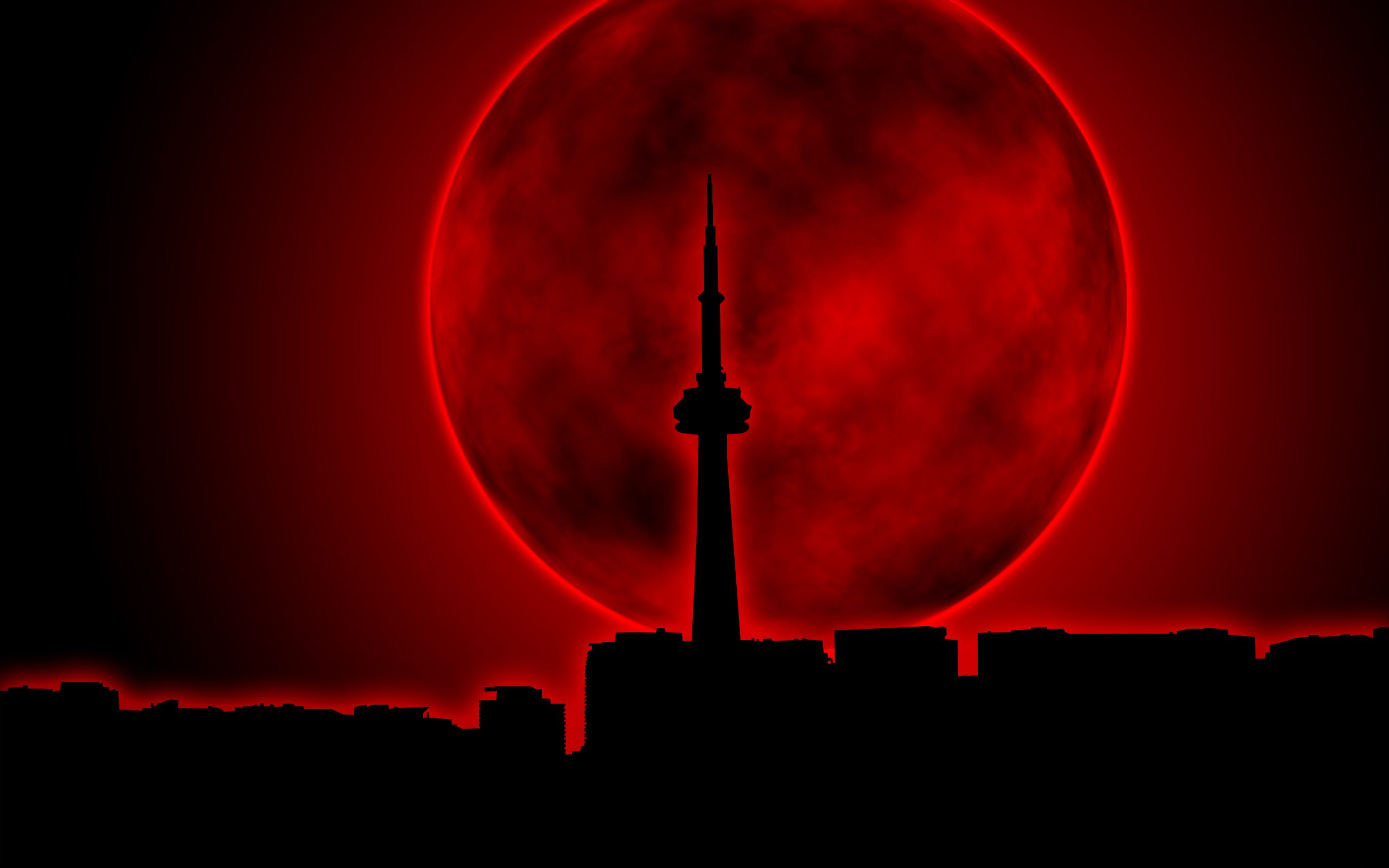 Torre CN Tower luna rossa, 2560x1600 WQXGA, Laptop