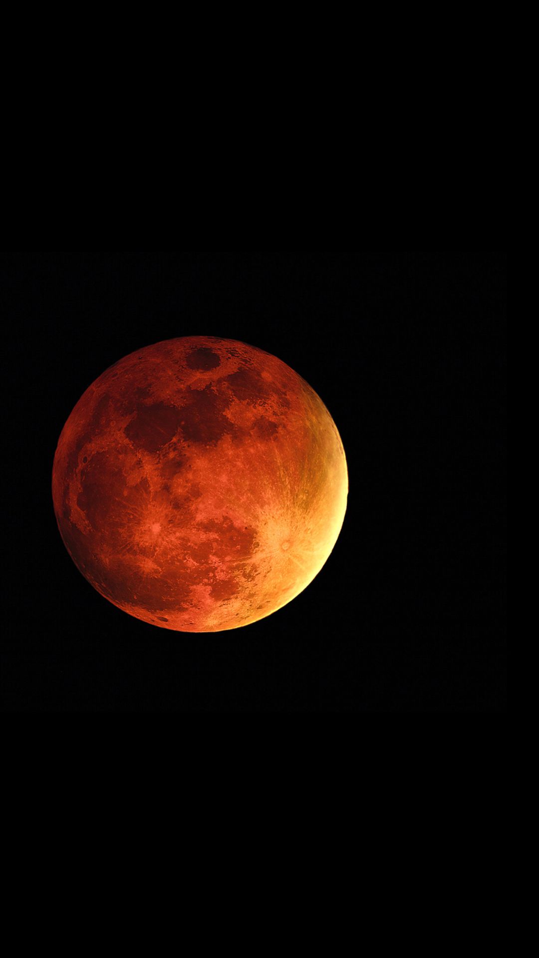 Luna rosso sangue nel buio, 1080x1920 Verticale, Mobile