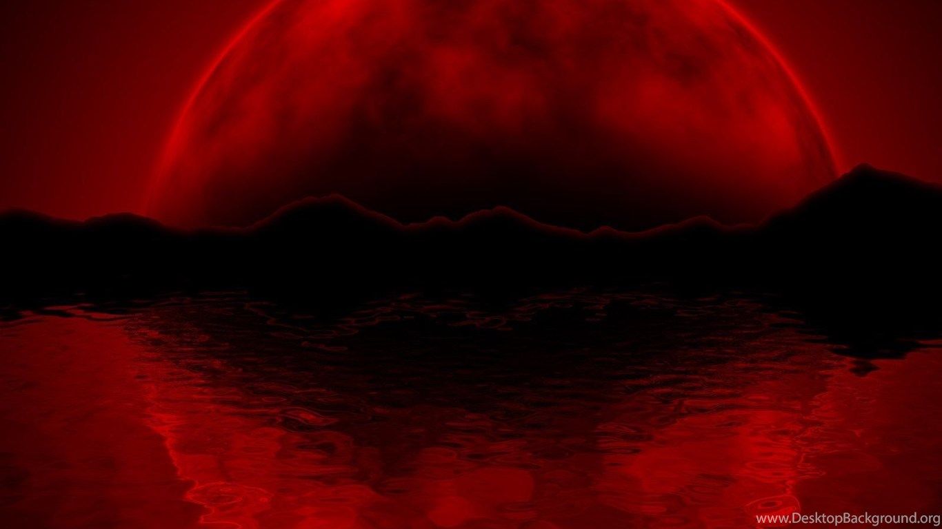 Luna rosso sangue montagne, 1366x768 720p, iMac