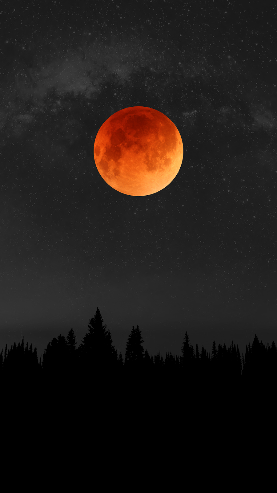 Luna rossa sangue notturna, 900x1600 Verticale, Telefono