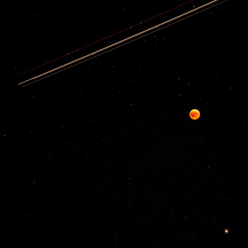 Luna rosso sangue nel cielo stellato, 1000x1000 HD, Desktop