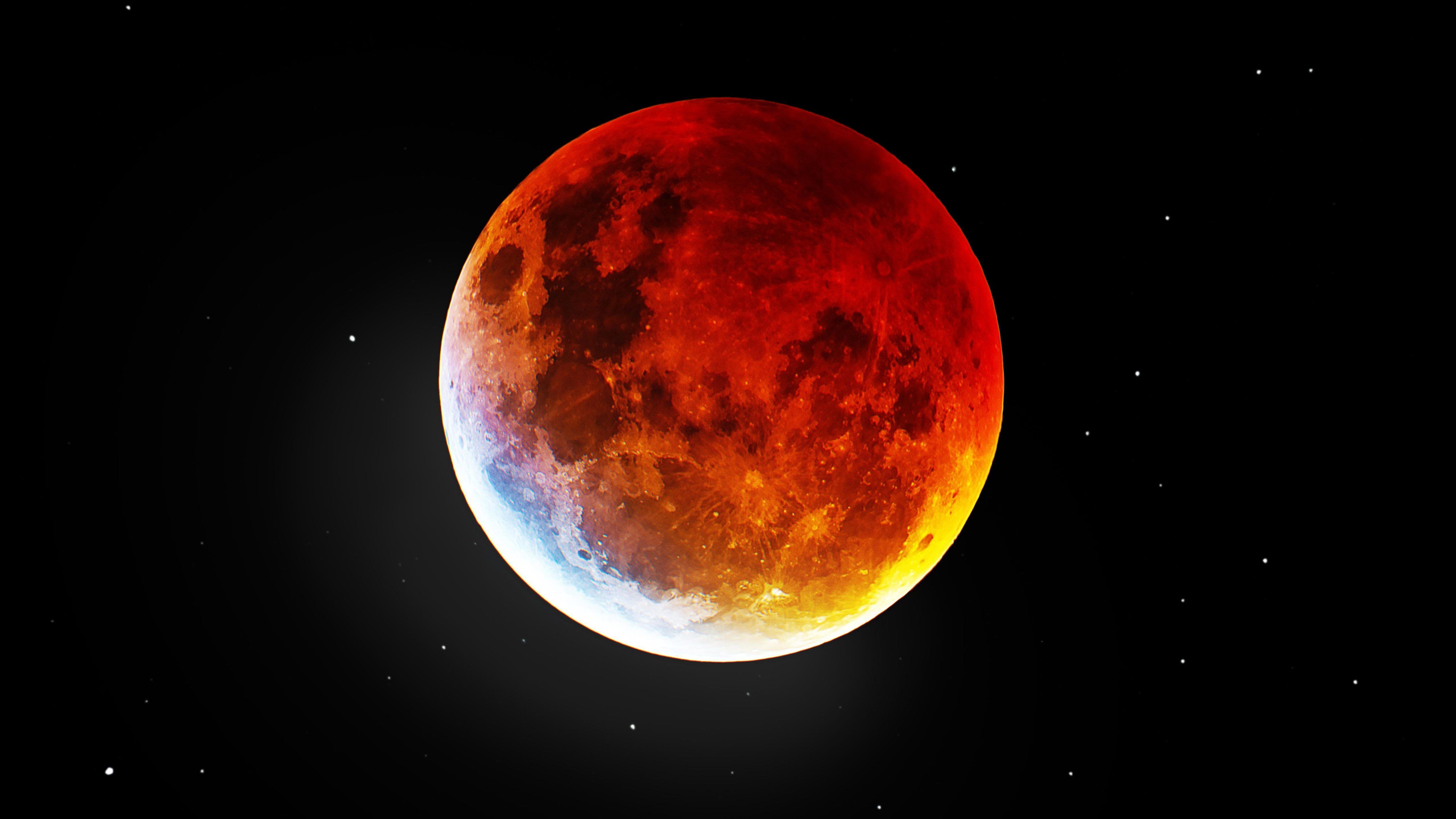 Luna rosso sangue eclissi, 5120x2880 Ultra HD, Monitor 4K