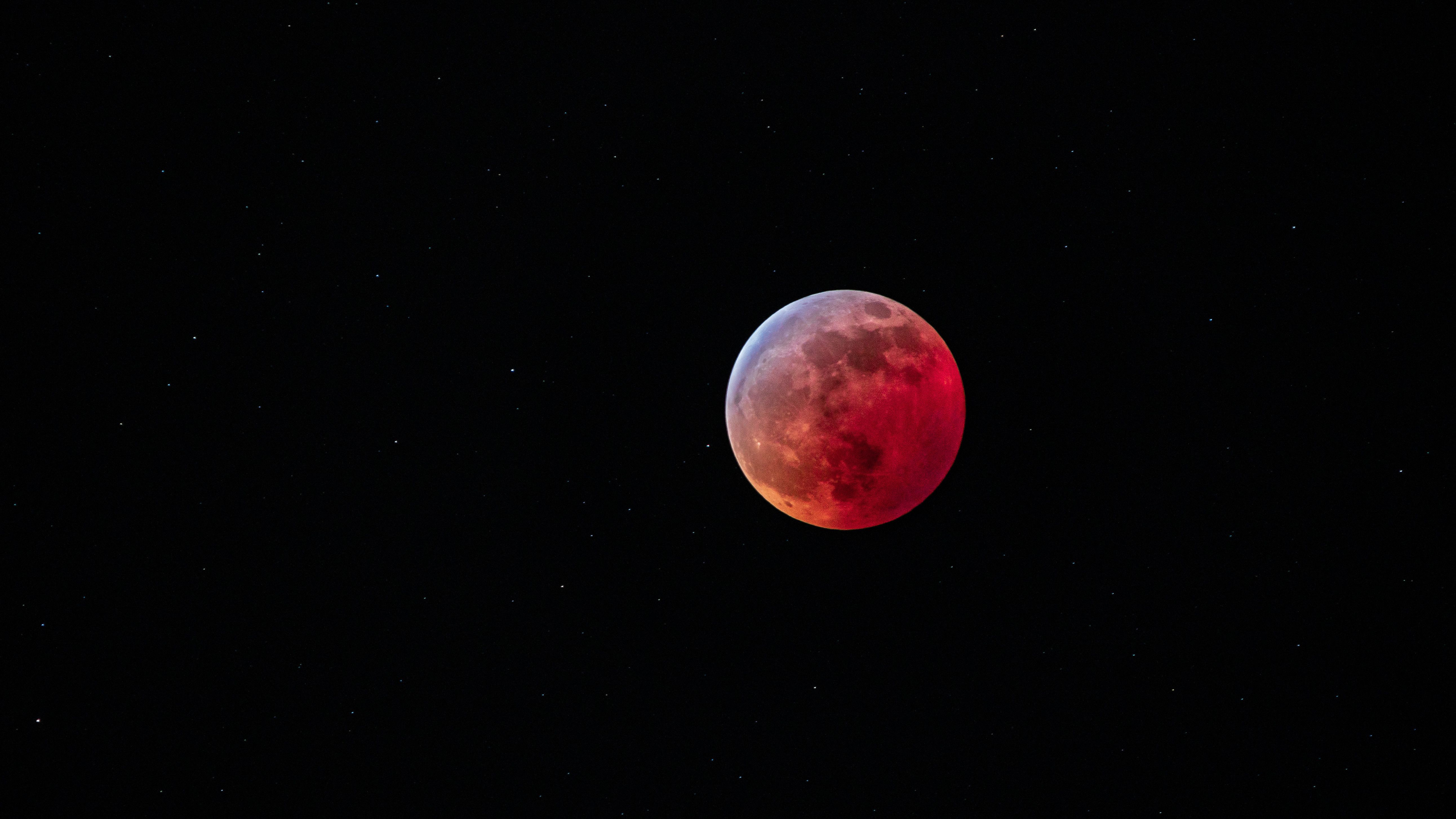Luna rossa sangue eclissi, 5168x2907 4K Ultra HD, Monitor 4K
