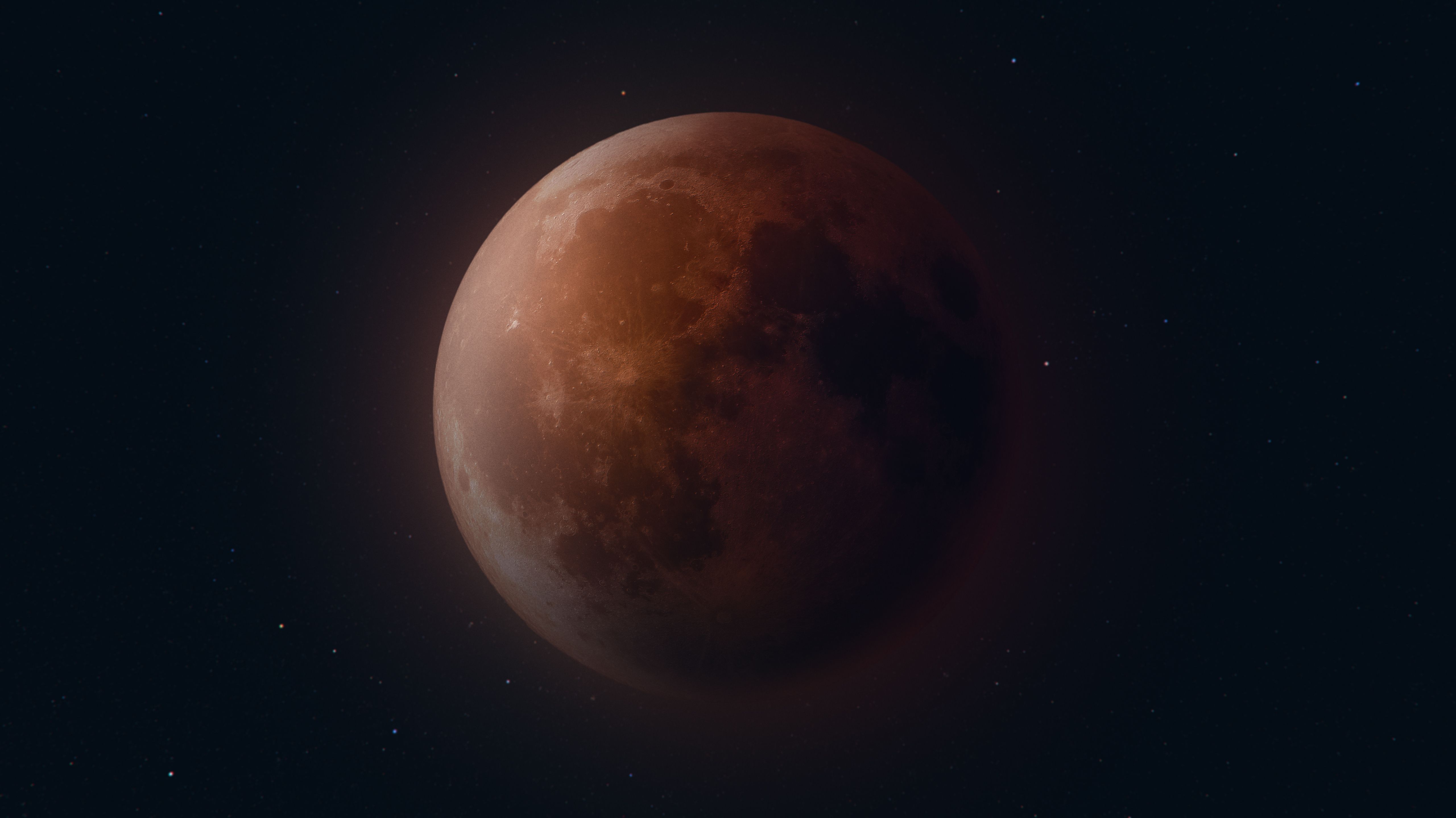 Luna rossa eclissi lunare, 5120x2880 4K, Desktop 4K