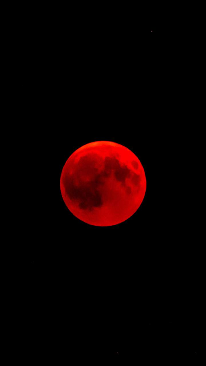 Luna rosso scuro cielo nero, 6000x4000 4K, Smart TV 4K