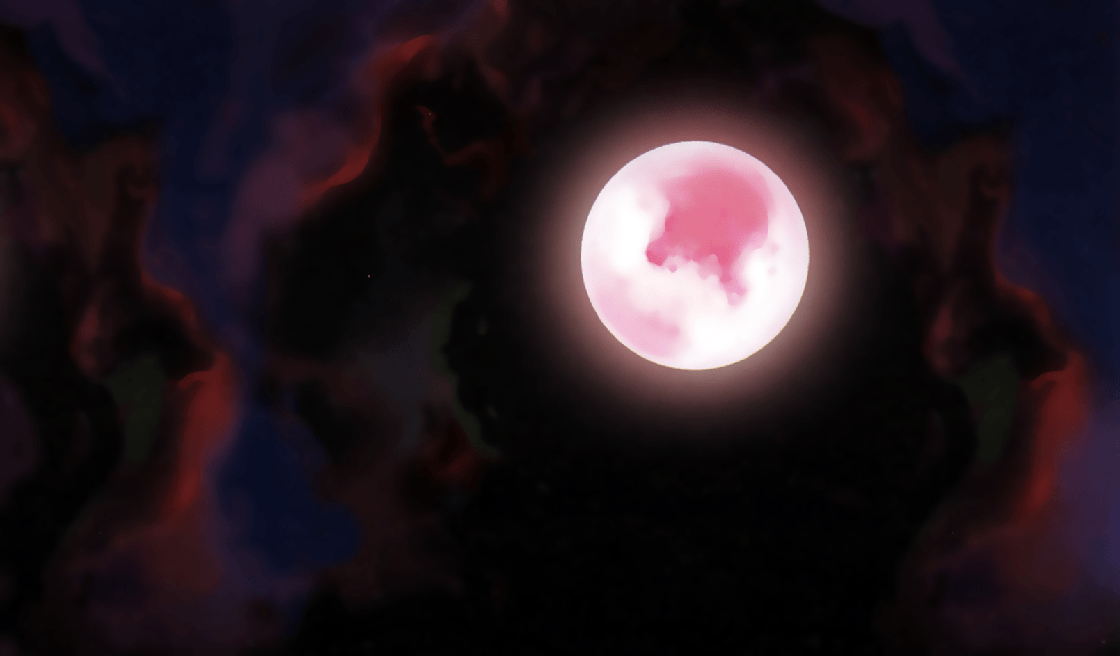 Luna rossa scena horror, 1366x768 720p, PC
