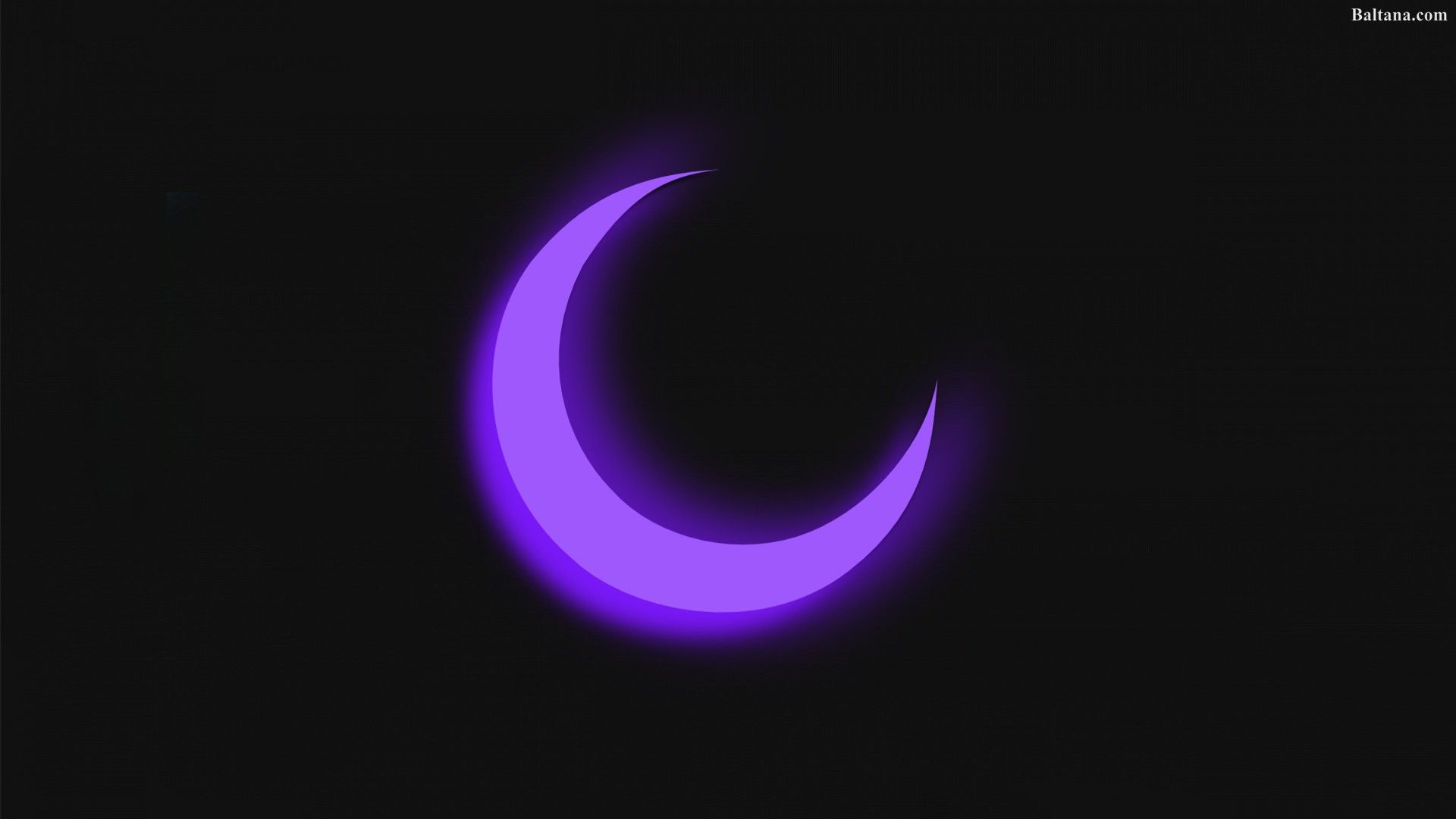 Mezzaluna viola su nero, 1920x1080 Full HD, Desktop