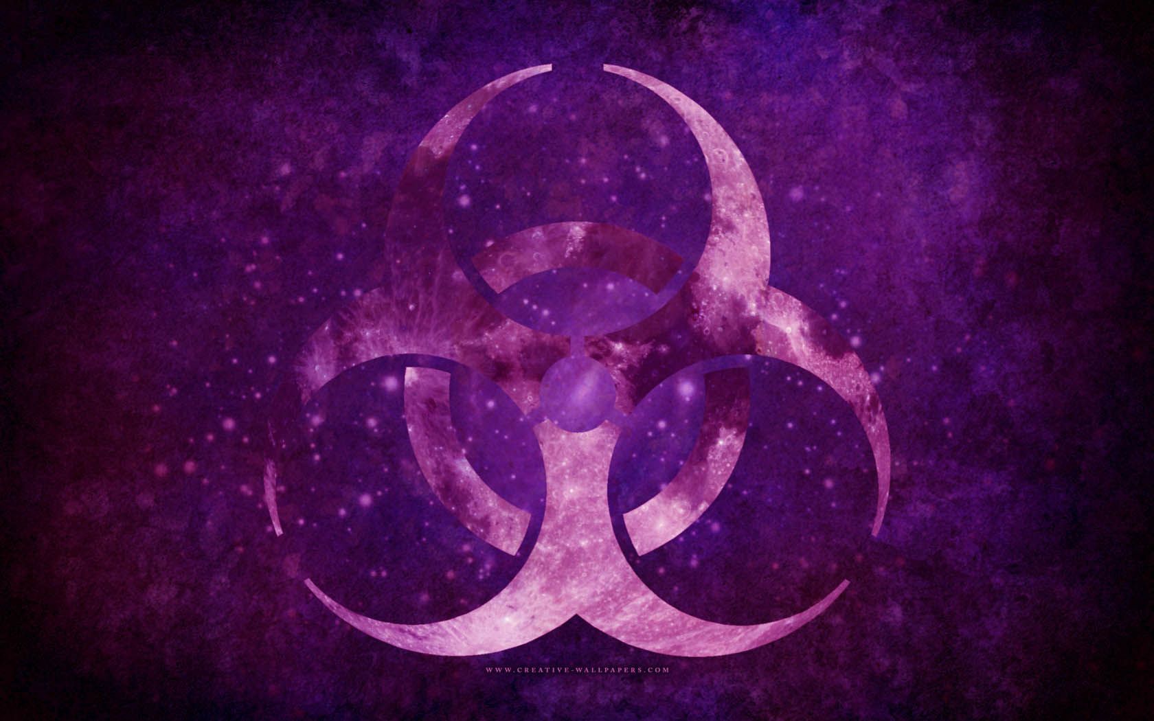 Simbolo biohazard viola tossico, 1680x1050 900p, Desktop