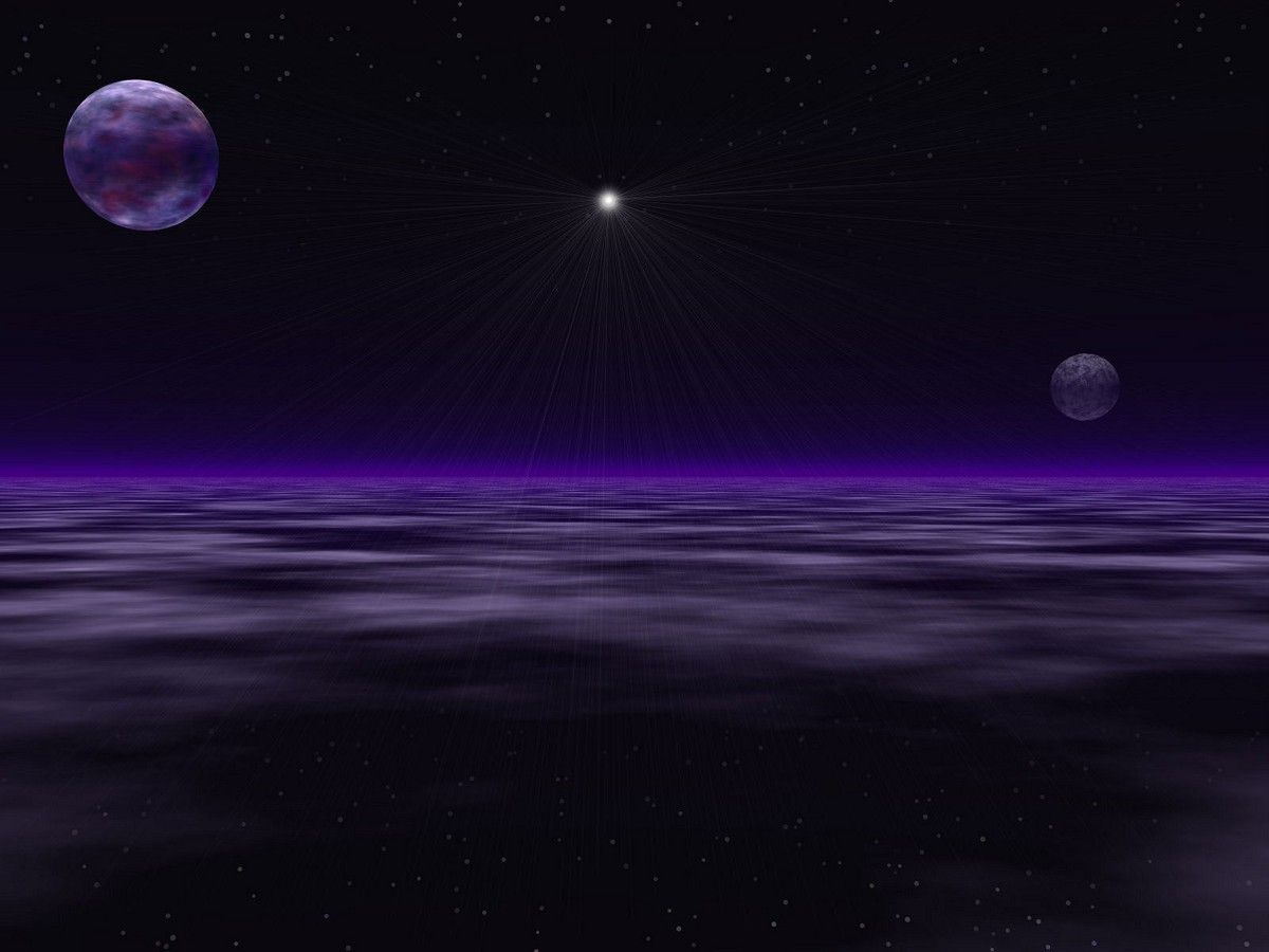 Luna viola oceano notturno pianeti, 1200x900 HD, PC