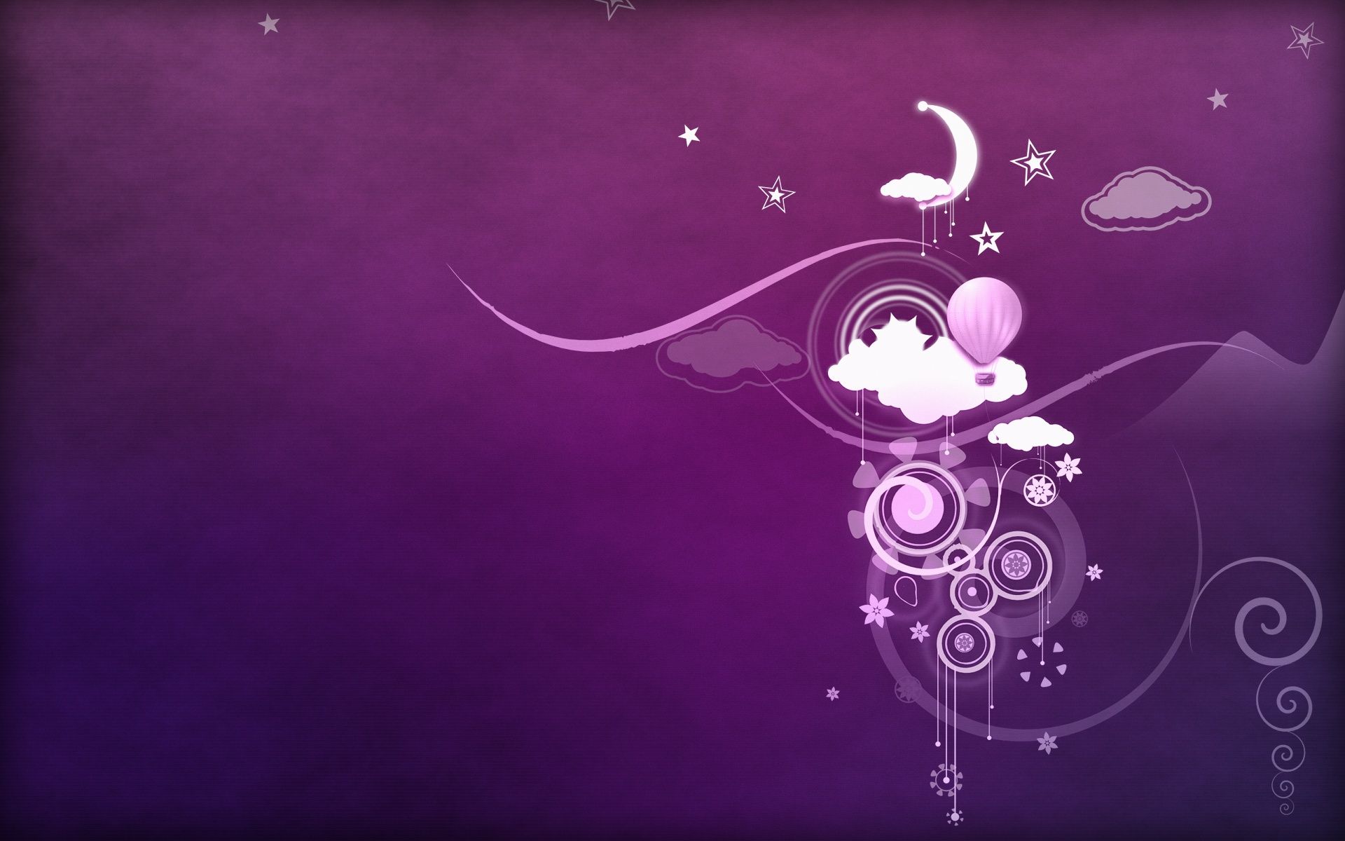 Luna viola astratta con palloncino, 1920x1200 Full HD+ WUXGA, Laptop