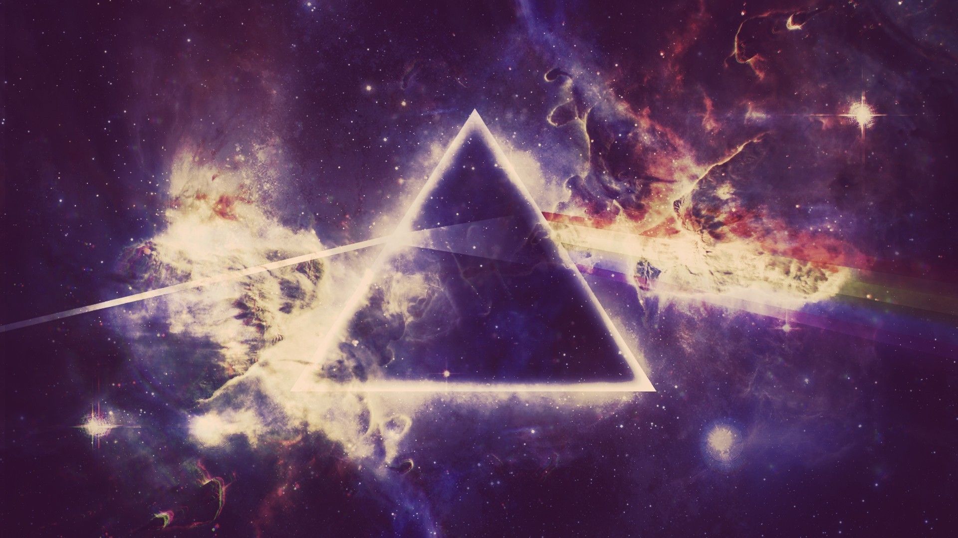 Triangolo cosmico nebulosa viola, 1920x1080 1080p, PC Desktop