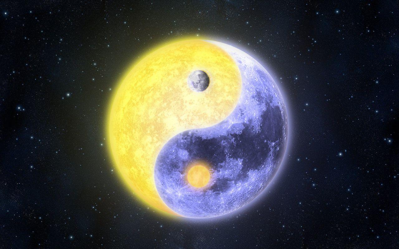 Yin yang sole e luna, 1280x800 HD, Desktop