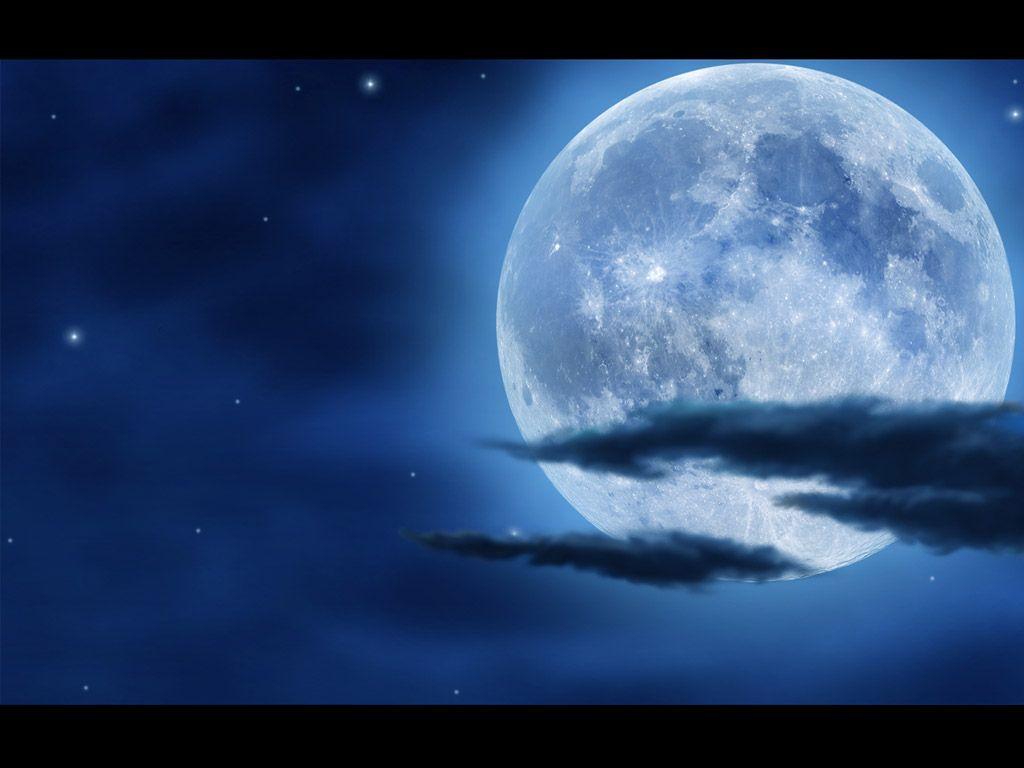 Luna piena tra nuvole notturne, 1024x768 HD, PC Desktop