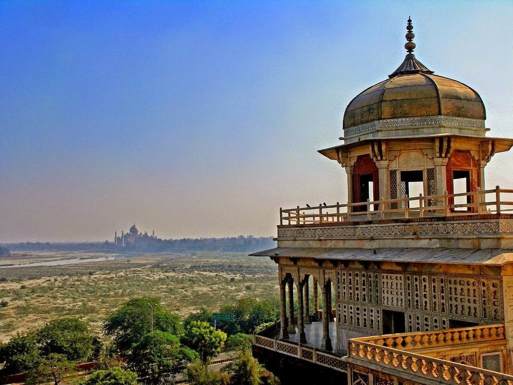 Taj Mahal vista da forte, 1024x768 HD, Desktop