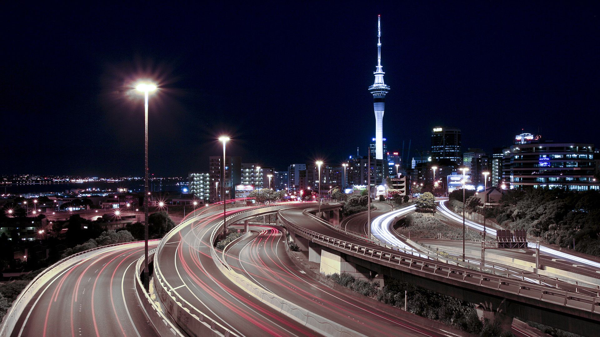 Auckland Sky Tower notturna, 1920x1080 Full HD, Desktop