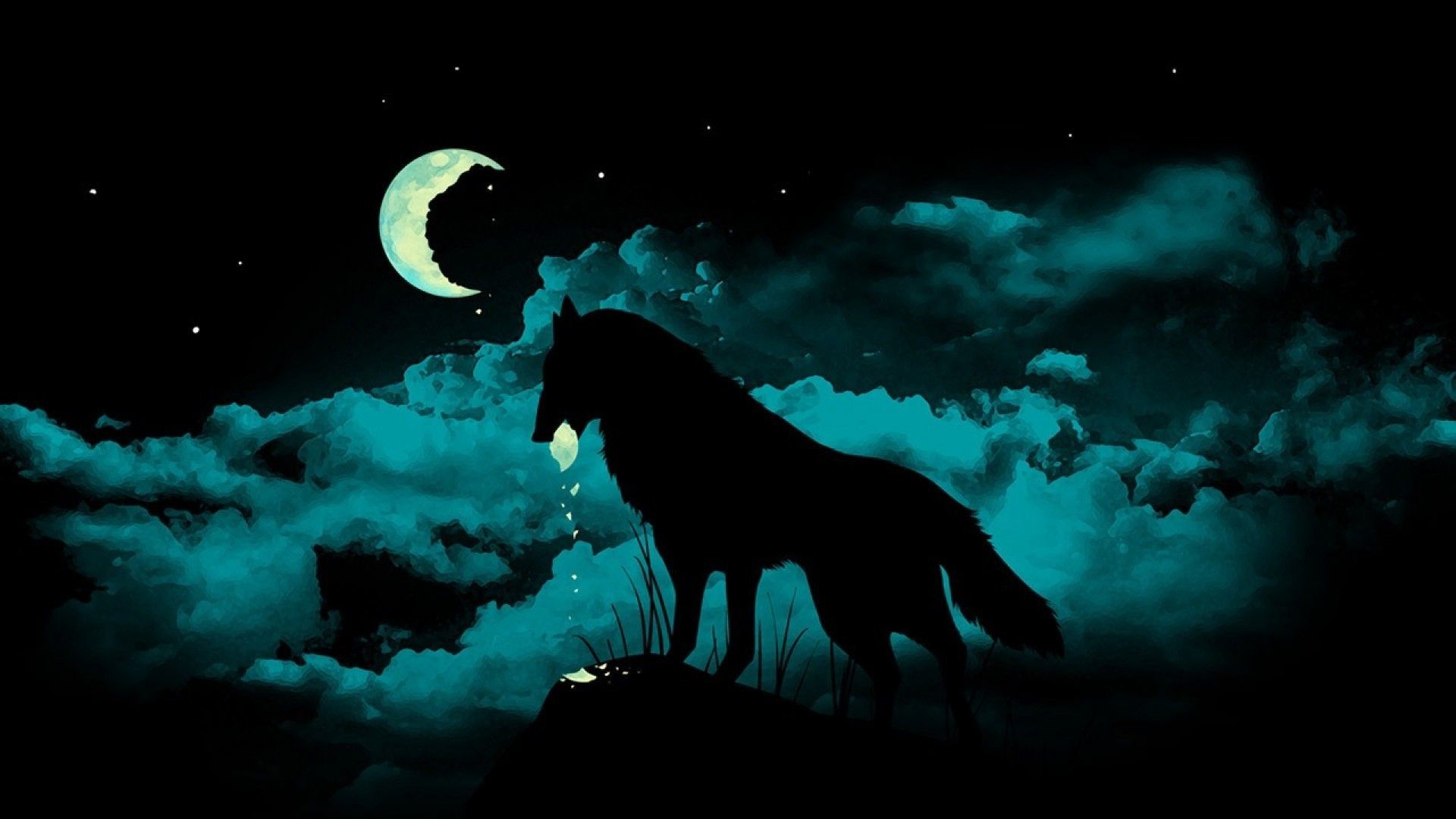 Lupo che ulula alla luna, 1920x1080 1080p, PC Desktop