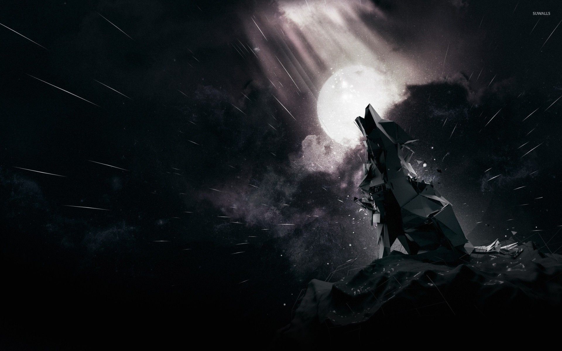 Lupo che ulula alla luna, 1920x1200 WUXGA, Desktop