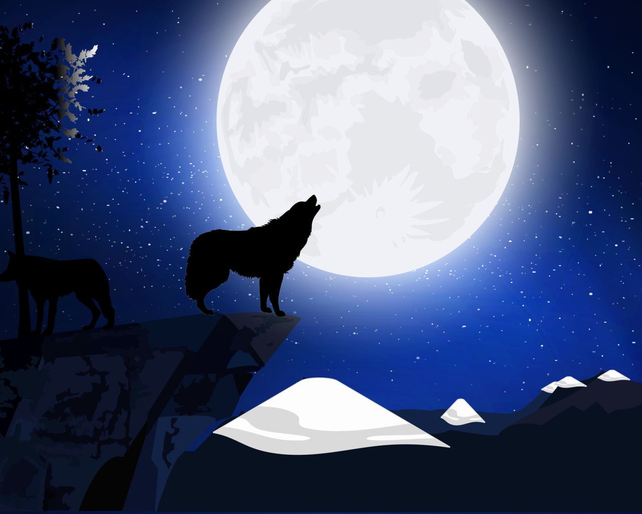Lupo che ulula luna piena, 1280x1024 720p, Lenovo Legion