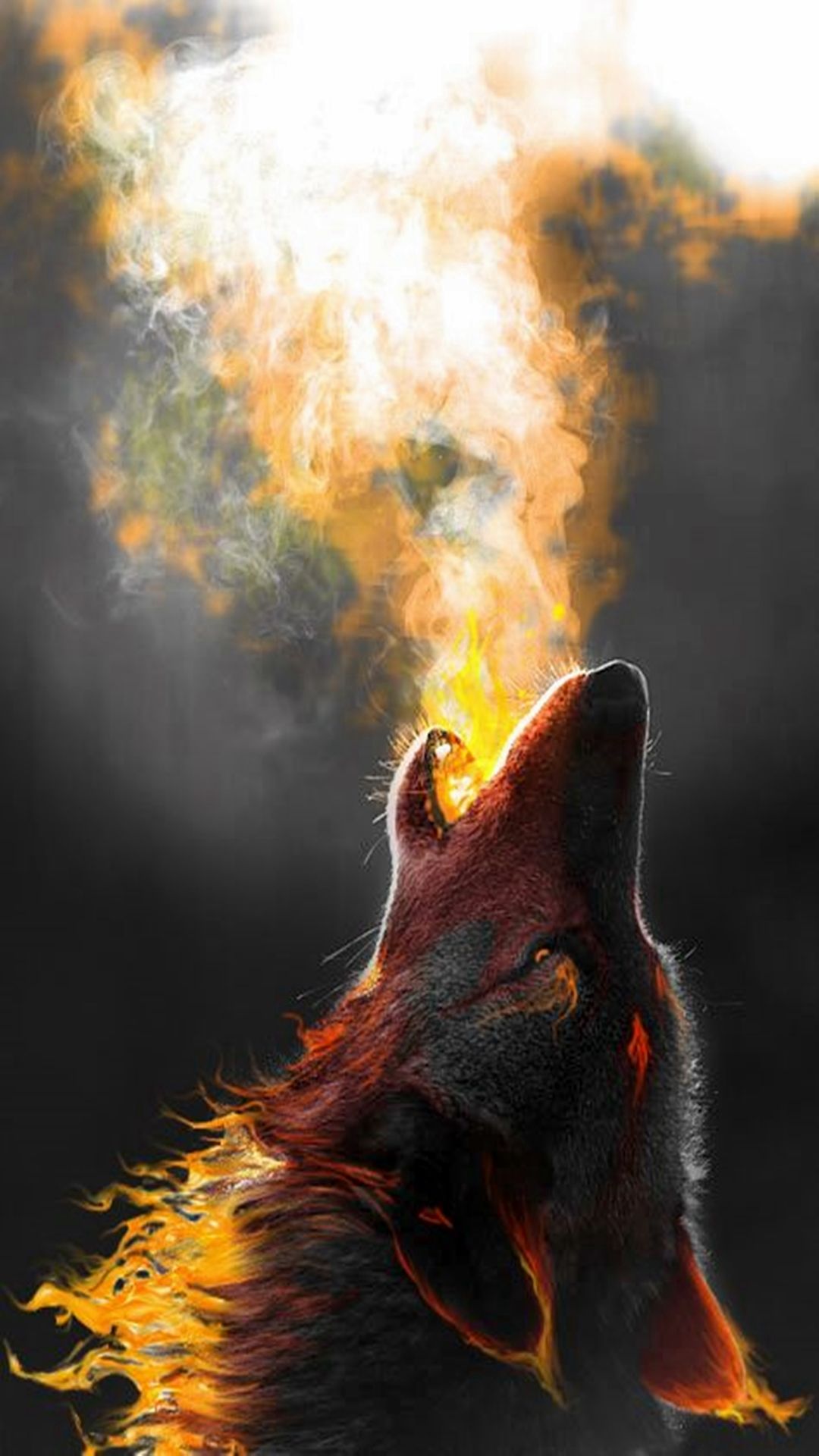 Lupo di fuoco contro lupo ghiaccio, 842x1191 Full HD Verticale, Smartphone