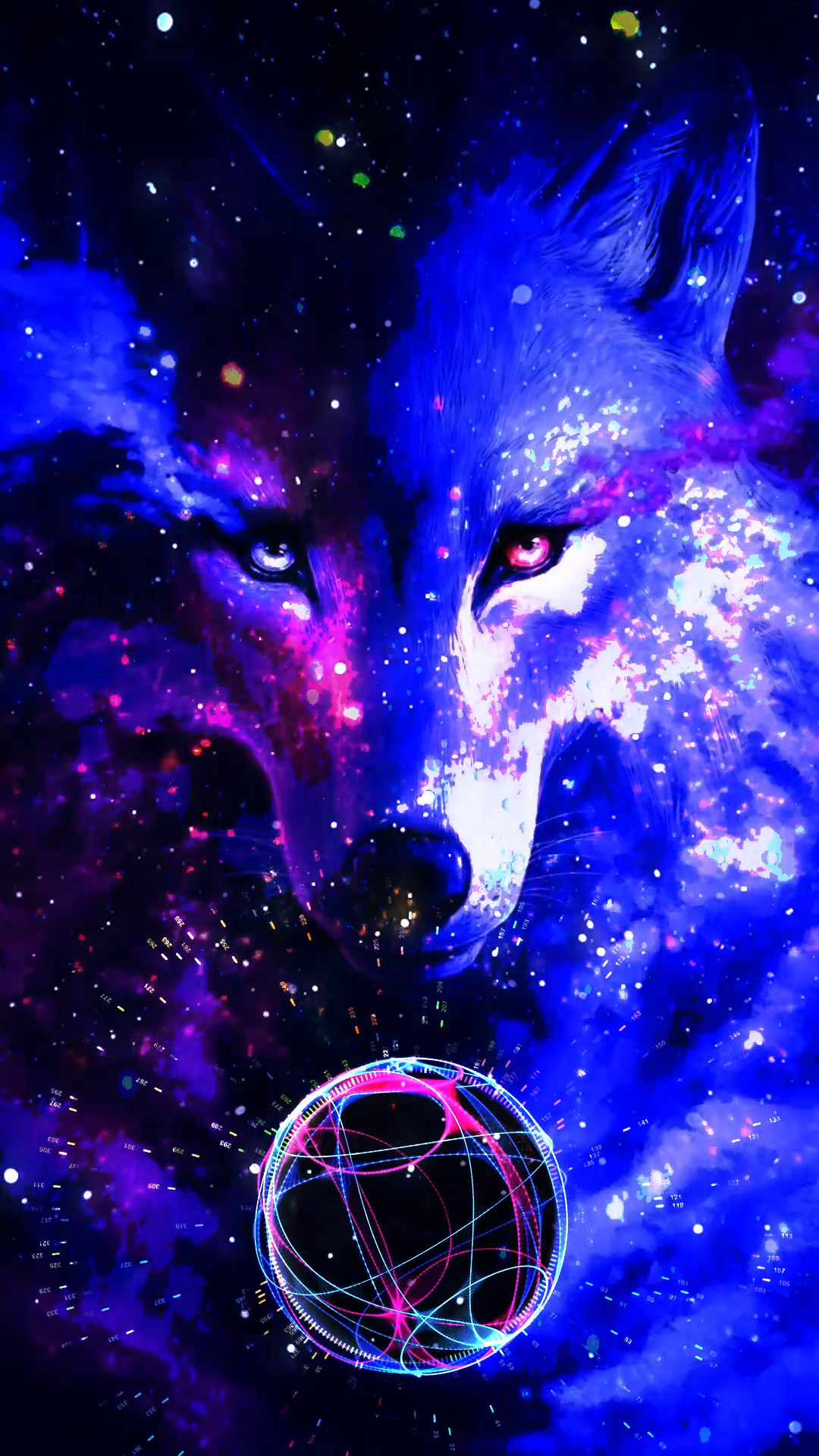 Lupo galassia stelle blu, 1080x1920 Full HD Verticale, Smartphone