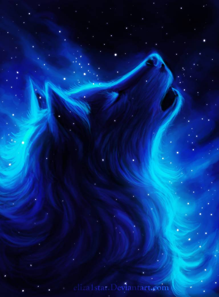 Lupo blu galassia ululante, 768x1040 Full HD Verticale, Google Pixel