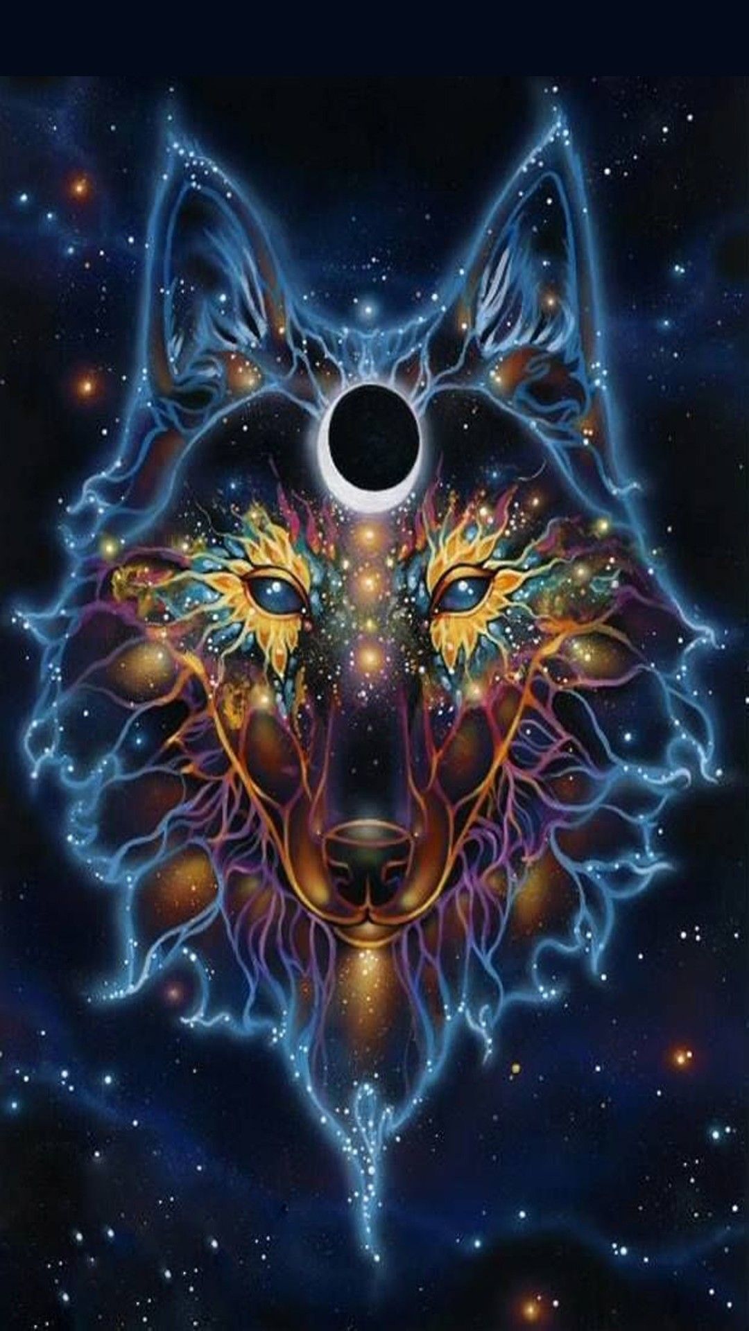 Lupo cosmico stile anime, 1080x1920 Verticale, Samsung Galaxy