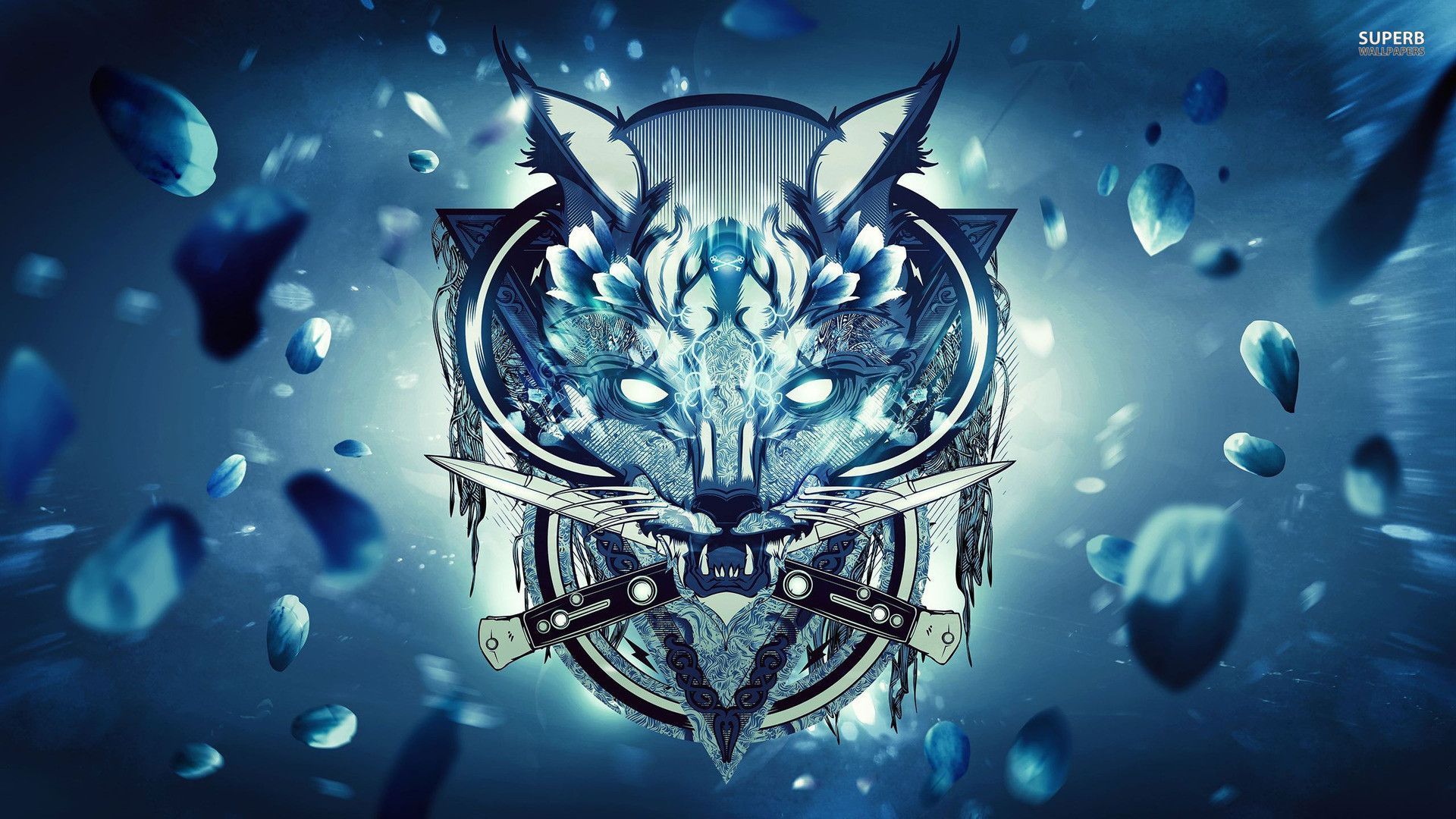 Lupo blu geometrico anime, 1920x1080 Full HD 1080p, PC Desktop