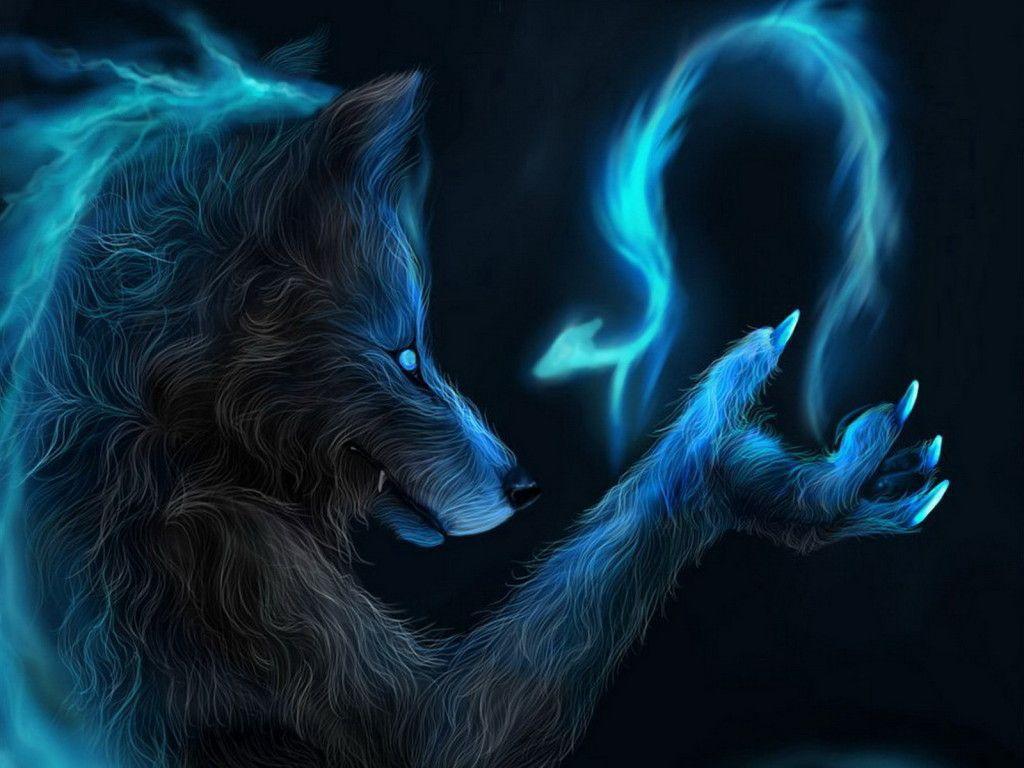 Lupo blu spettrale anime, 1024x768 HD, PC