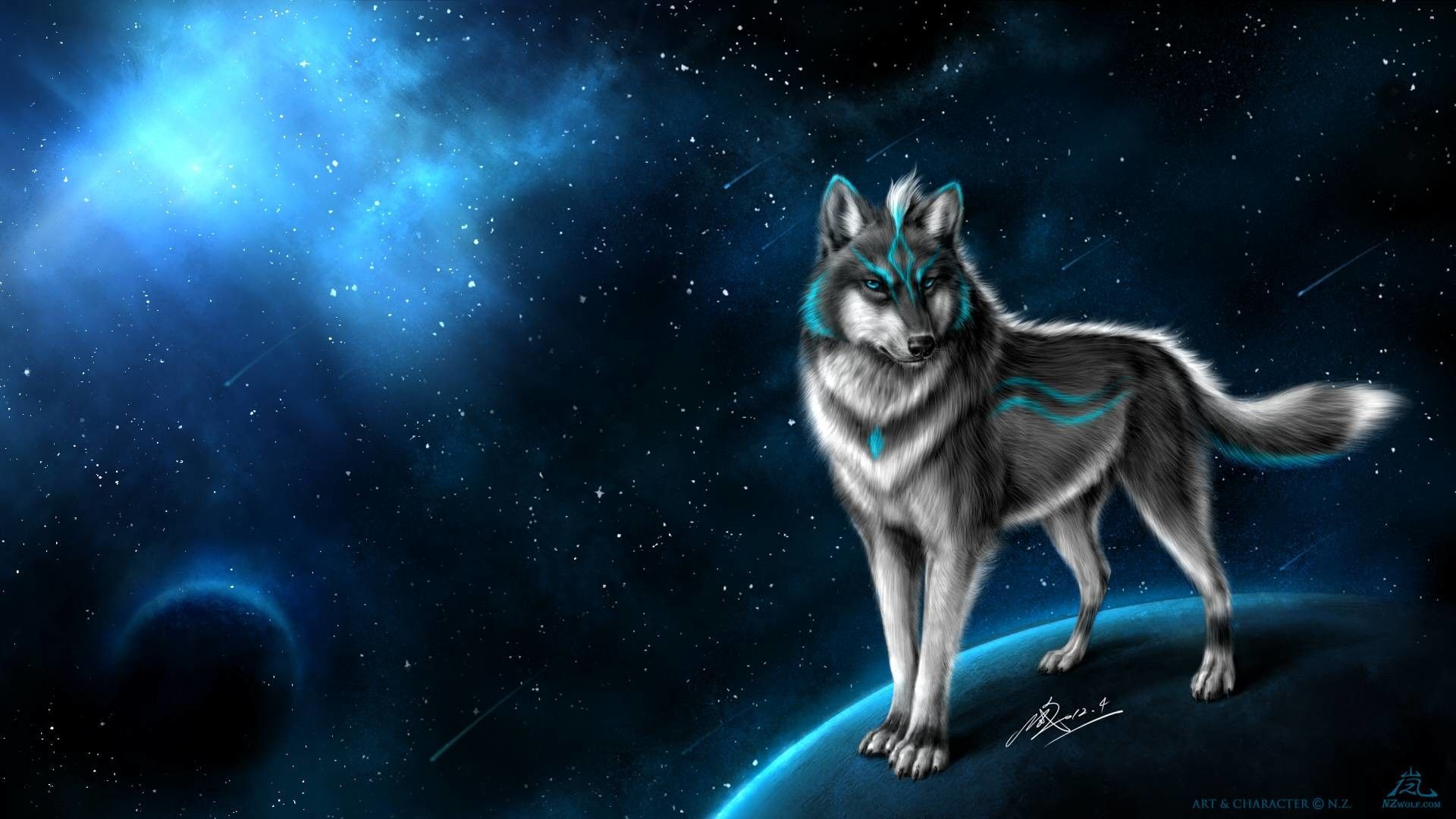 Lupo blu tra nuvole, 1920x1200 WUXGA, Desktop
