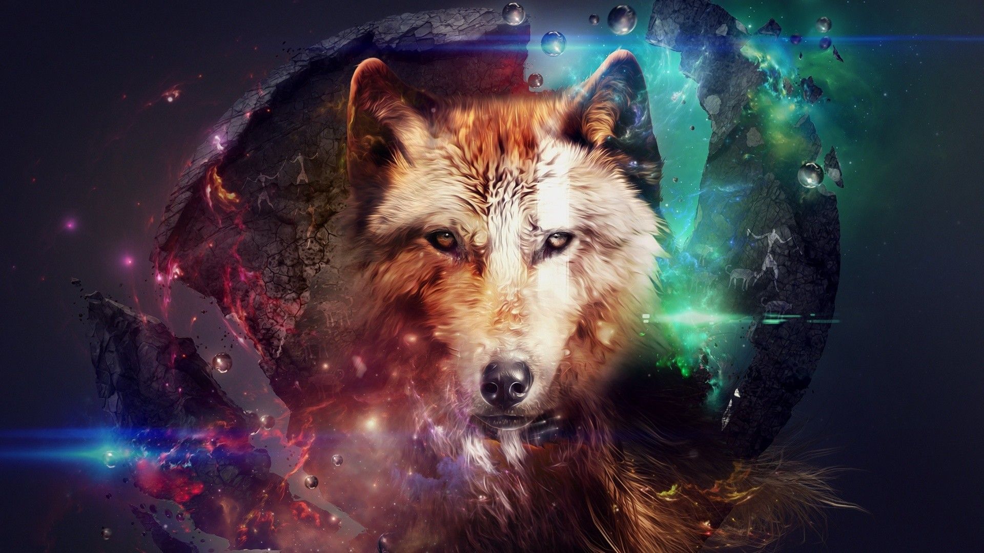 Lupo di ghiaccio e fenice di fuoco, 1153x692 HD, PC Desktop