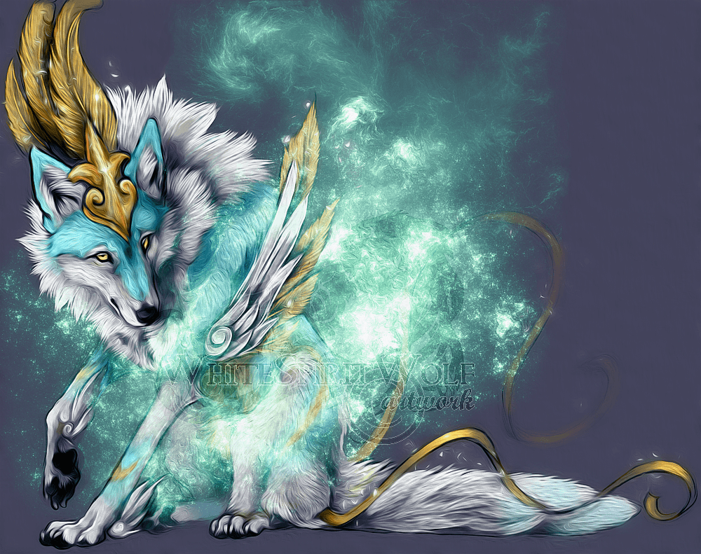 Lupo fantasy alato bianco, 1000x791 HD, PC Desktop