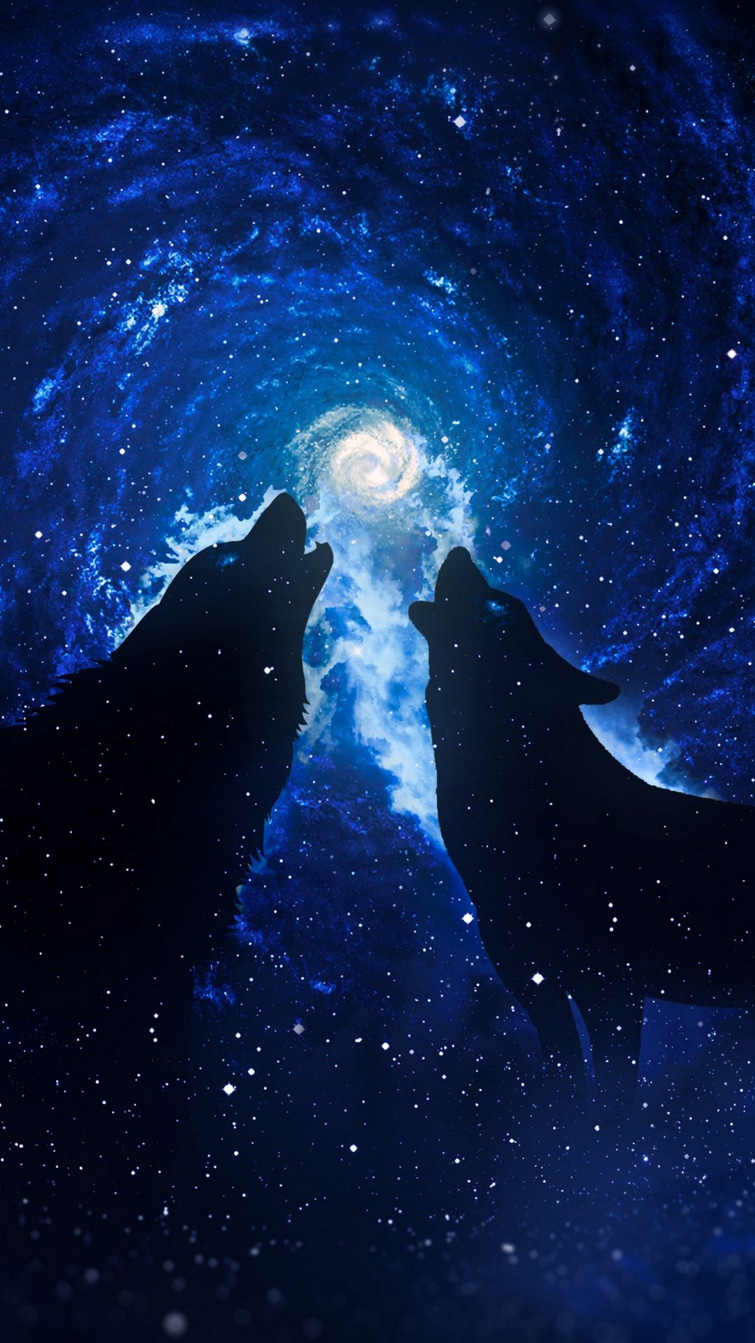 Lupi che ululano nella galassia, 1080x1920 Full HD Verticale, Samsung Galaxy