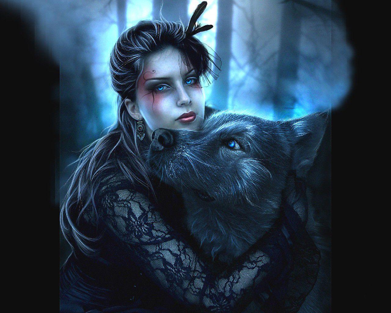 Mago incappucciato con lupo magico, 1920x1200 Full HD+ WUXGA, PC