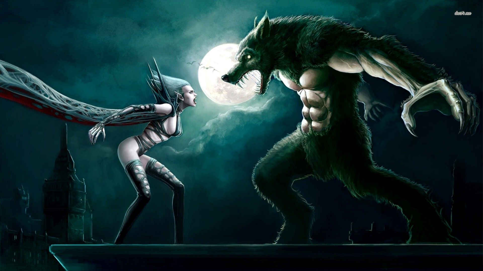 Vampiro contro lupo mannaro, 1920x1080 Full HD, PC