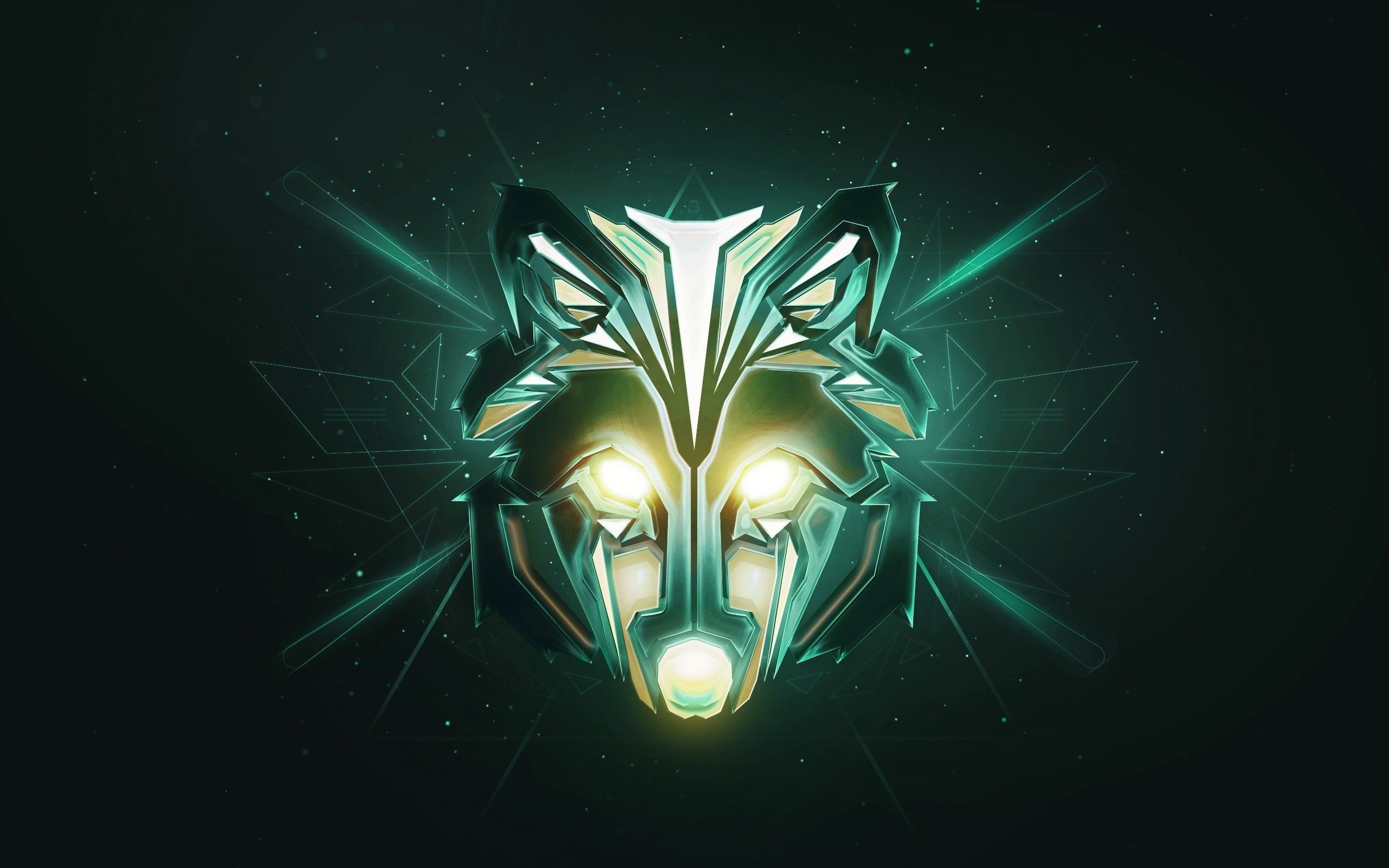 Lupo neon verde luminoso, 2560x1600 2K, PC