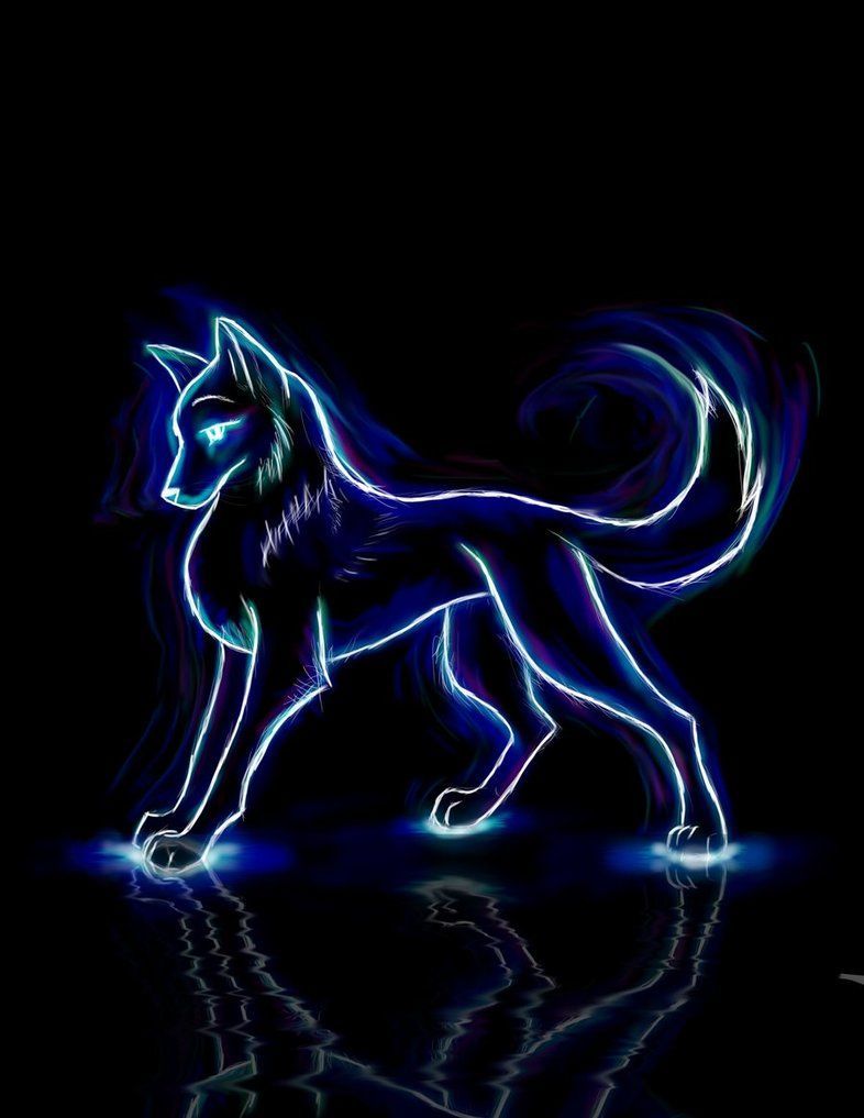 Lupo neon blu luminoso, 786x1017 Full HD Verticale, Realme
